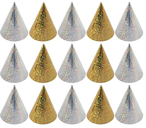 Cryfokt Partyhatt, Konformad Pappershatt med Glitterstjarnor, Enkel
