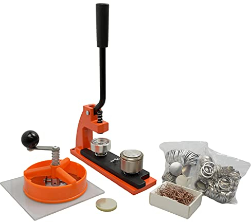 Maquina Hacer Chapas 25mm | Maquina Chapas con 250 Chapas | Maquina de Chapas con Cortador Circular | Intercambiable con 38mm + 45mm + 58mm + 77mm | Maquina Para Hacer Chapas | Maquina de Hacer Chapas