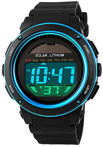 Mastop Unisex Watches Digital Sport Binary Led Watch Band 50M Waterproof Wristwatch Orange