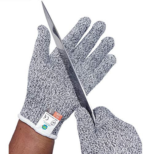 LRD FAMILY Cut Resistant Gloves Level 5 Protection for Food Grade, Safety Kitchen, Garden Work and Outdoor Cut Gloves 1 Pair - EN388 Certified (Large)