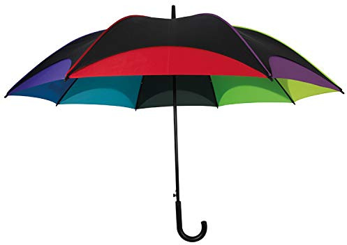 ohne Markenname XXL Automatik-Regenschirm in Regenbogenfarben