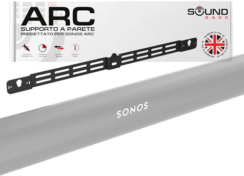 Soundbass Arc Väggfäste, Svart, Kompatibelt med Sonos Arc och Arc Ultra, Justerbart Djup, Allt Monteringsmaterial Ingår, Designat i Storbritannien