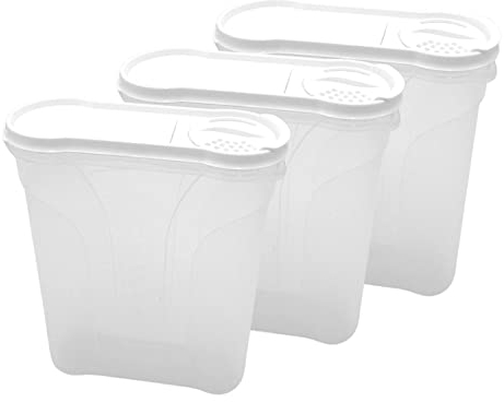 BURI Rival Aufbewahrungsbox-Set 3 x 4 Liter rot Aufbewahrungsdosen Schüttdosen Vorratsdosen mit aromadichtem Deckel für Müsli, Cornflakes, Hundefutter, Waschpulver - lebensmittelecht & BPA-frei