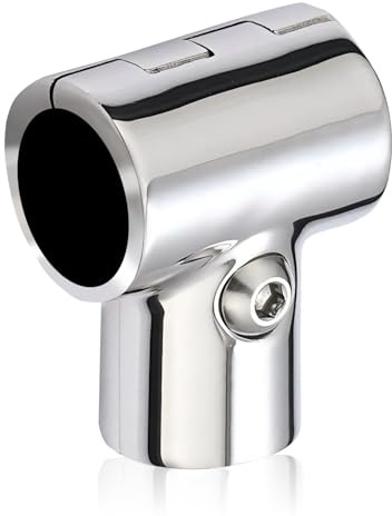 Tissting Conector en T de Acero Inoxidable, Conector Dividido de 3 Vías, Accesorios de Conexión de Tubo Pulido, Accesorios de Hardware de Tubería para Yate de Barcos(22mm)
