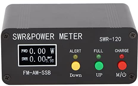SWR-Stehwellenmessgerät, 1,8 MHz-50 MHz 120 W Kurzwellen-Leistungsmesser SWR-Messgerät, Stehwellenanalysator mit Digitalanzeige, Unterstützt FM AM CW SSB
