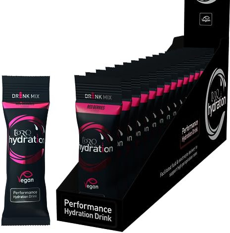 Torq Idratazione, Bacche Rosse, Polvere di elettroliti a reidratazione rapida Profilo ipotonico Corsa, Ciclismo, Bevanda idratante sportiva, Singolo servizio, Confezione da 15