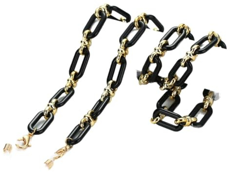 DWhui Ambre acrylique bouton chaîne lunettes lunettes chaîne femmes Anti-perte masque suspendu lunettes de soleil lanières tenir cordon sangle corde collier