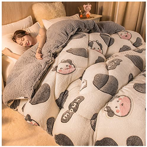 Steppdecke/Quilts, Bettdecke, Kaschmirdecke, Bettdecke, Winterdecke, verdickte Lammkaschmir-Bettdecke, für Winter-Doppelbett, Bettwäsche, maschinenwaschbar, F, 180 x 220 cm (3,5 kg)