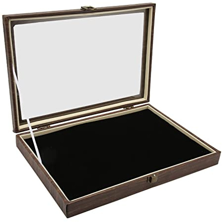 Ejoyous Pin Vitrine Box, Pequeña Caja De Almacenamiento De Piel Sintética, Vitrina De Medalla, Caja De Almacenamiento Para Monedas Ampliamente Utilizada Para Joyas