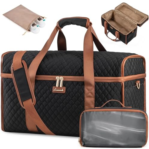 LOVEVOOK Travel Bags for Women, Weekend Overnight Maternity Duffel Gym | Large Opening Hospital Holdall Carry On Flight Bag Womens, Cabin Hand Luggage with Shoe Pocket