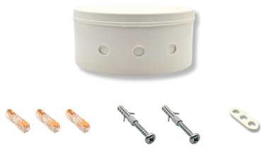 Baldachin für Leuchte im Set - Deckenverteiler Lampe weiß Deckenbaldachin Deckenrosette mit Klemmen - Leuchtenverteiler Lampenverteiler Dose Decke (1)