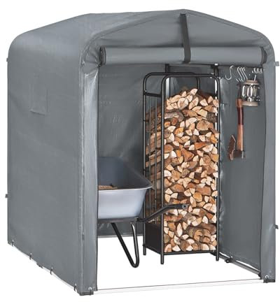 SoBuy Bike Storage Outdoor, Waterproof Bicycle Shelter, Outdoor Bike Storage Shed, Motorbike Storage Tent, Garden Shed for Bikes, Motorcycles, and Tools, Grey, 120x176x163 cm, KLS11-DG