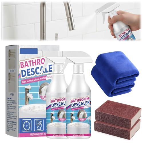 2Pcs Duschkabinenreiniger, Extra Starker Kalkentferner Für Dusche Und Glas, Badezimmer Reiniger Gegen Kalk Und Seifenreste, Dusche Reiniger