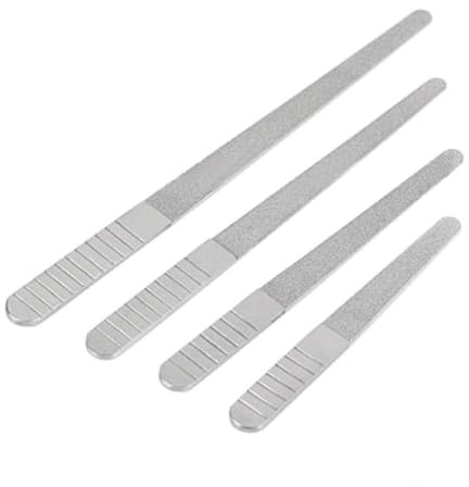 MAJORMENCH 6 Lime per Unghie a Doppia Faccia in Acciaio Inossidabile Strumento per Levigatura e Lucidatura Manicure e Pedicure Kit Professionale per Nail Art e Rimozione Smalto Misura