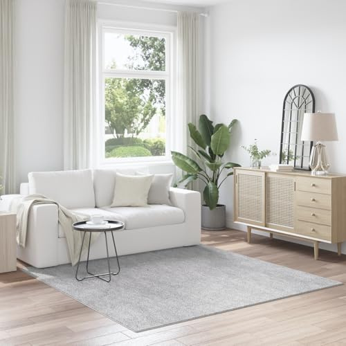 IBUQDDV Tappeto morbido a pelo alto, grigio, 200 x 200 cm, in polipropilene, morbido tappeto a pelo lungo, per soggiorno e camera da letto, tappeto decorativo neutro con un'atmosfera accogliente