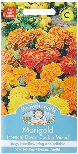 Mr Fothergills 20162 Flower Seeds, Marigold (French) Dwarf Double Mixed