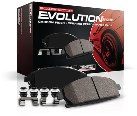 PowerStop Front Brake Pads For Honda Accord 2013-25 | Honda HR-V 2016-22 - Z23 Carbon-Fiber Ceramic Brake Pads With Installation Hardware, Z23-1654