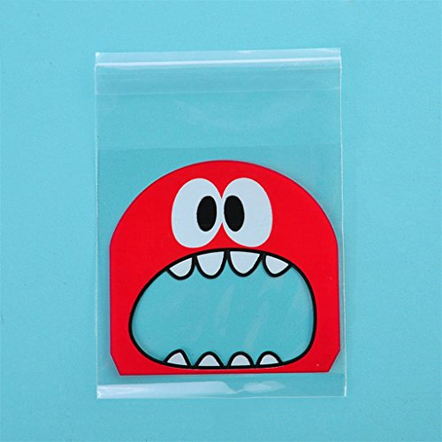 100 bolsas de plástico autoadhesivas para galletas de dulces, galletas, galletas, galletas, galletas, asados, regalos, bolsas de almacenamiento de alimentos para niños, bolsas de celofán para el