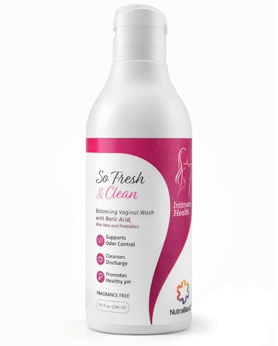 NutraBlast So Fresh & Clean | pH Balance Feminine Wash with Boric Acid | Supports Odor Control | Cleanses Discharge | Promotes Healthy Intimate Balance (10 fl oz)