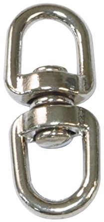 Amig - Anneau Pivotant en Acier Nickelé Mod.30140, Ancrage à Double Œil se Connectant à des Manilles et Mousquetons, Empêche les Cordes, Chaînes ou Sangles, Dimensions : diamètre 3,8 x 50 mm