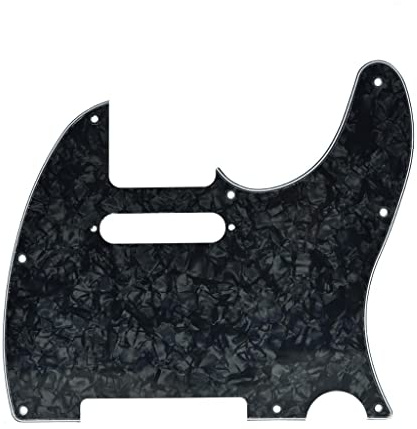 Dopro Northwest Guitars Plektrumschutz im Tele-Stil, mit Pickup-Befestigungsschraubenlöchern für Tele/Telecaster, Schwarz / Perle