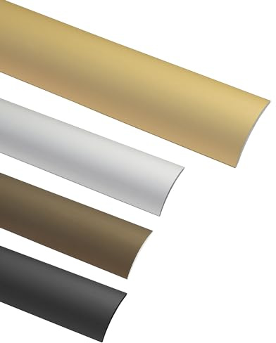 Gedotec Profilo di transizione in laminato - binario di transizione in vinile autoadesivo profilo per pavimento curvo | soglia della porta da incollare | alluminio anodizzato in ottone