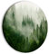 murando - runde Bilder Wald Nebel 60x60 cm Leinwandbild 1 tlg Kunstdruck modern Wandbilder XXL Wanddekoration Design Wand Bild Natur Landschaft skandinavisch Panorama c-B-0394-bc-a