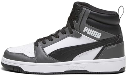 PUMA Unisex Rebound V6 Sneaker, White Black Shadow Gray, 40 EU