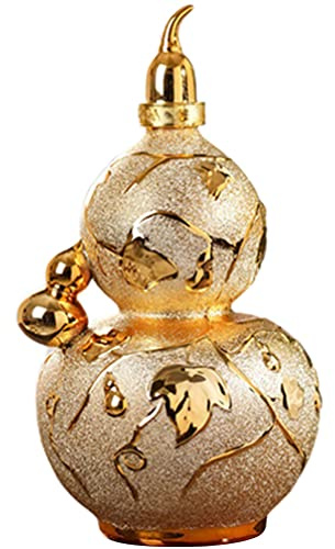Beavorty Gourd Wine Jug Portable Water Bottle with Lid 10In Large Capacity Home Liquor Holder Decorative Container for Wine Whiskey Juice