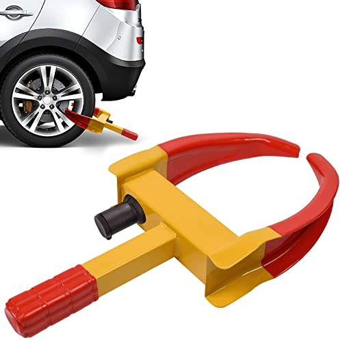 TRMLBE Parkkralle Radkralle Radschloss Universal Reifenkralle mit Sicherheitsschloss Verstellbar Wegfahrsperre Diebstahlsicherung für Auto Anhänger Wohnwagen