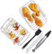 Tower T843096 8pc Silicone Air Fryer Accessory Set with Tongs, 4X Skewers, Basting Brush, 2X Roasting Racks, Stainless Steel, Black