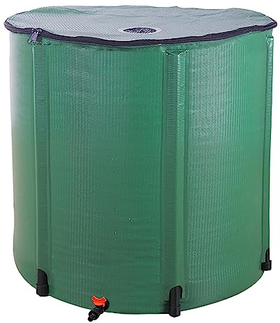 Collapsible Rain Barrel, 200 Gallon Portable Rainwater Collection System, Water Storage Tank, Rain Catcher Barrel with Spigots and Overflow Kit, Rain Water Barrel Collector for Garden, Green