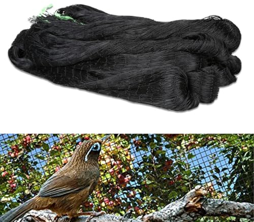 Liwein Red Antipajaros(5x10 m),Malla Antipajaros Negro,Redes de Entramado,Malla Protectora de Balcón contra Aves y Hojas,Red Antipajaros para Cubrir Estanques(25x25mm) Malla Antipajaros