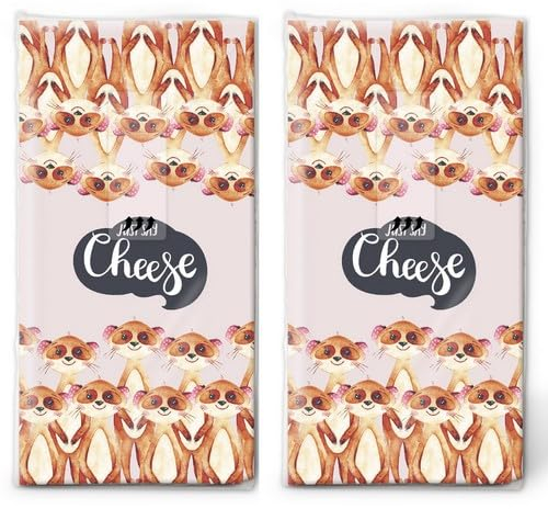 20 einzelne Taschentücher Tiermotive Lustige Erdmännchen. 2 Packungen mit 10 einzelnen Papiertaschentücher bedruckt als Geschenk.