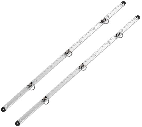 Oreilet Riel de riel en L Aluminio 2 Piezas, Amarre riel L 39 Pulgadas con Accesorios Perno Redondo, Tapas Extremo Juego Amarre riel L de Alta Resistencia para Furgonetas Remolque