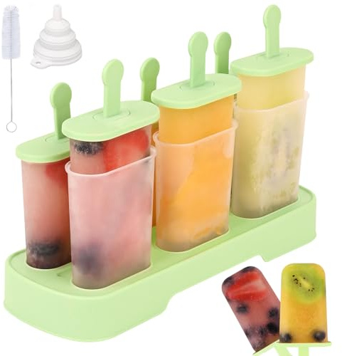 WMKGG Popsicles Molds Set, 6 PCS Ice Pop Mold,Ice Cream Mould(Green)