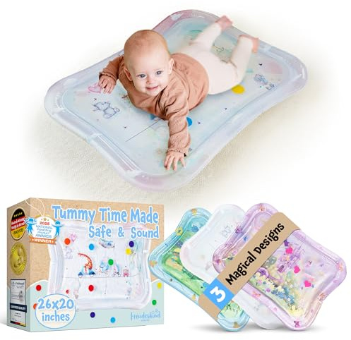 Alfombra de agua extra grande Freudeskind para bebés – De 0 a 36 meses – Tapete sensorial inflable inspirado en Montessori – Juguete educativo