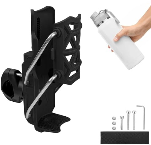 MUNTE Adaptable Portabidones Bicicleta, Rotación 360° Portabotellas Bici, Sujeción Automática, Soporte Botella Bicicleta, para Botellas de 32–77 mm, Bicicletas, Motos y E-Bikes