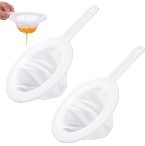cobee 2 stycken silar fin, 100/120 mesh nylon sil med handtag plast nylonnät sil för filtrering av matolja juice mjölk sojamjölk (120/200)