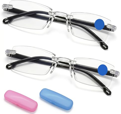 Snugloo Lunettes de Lecture Zoom Automatique, Anti-Lumière Bleue, 2 Paires