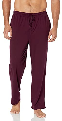 Amazon Essentials Pantalon de Pyjama en Tricot de Coton Homme, Bordeaux, M