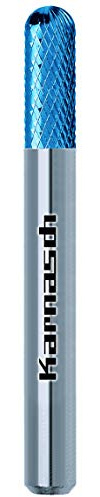 Hochl.-Frässtift aus Vollhartmetall, 6,0 mm Ø x 18 x 50 mm, Bluetec-beschichtet, Walzenrundform, Schaft 6,0 mm