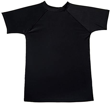 Bestry Boys' Short Sleeve Rashguard Swim Shirt Kids Toddle Swimwear Rash Guard UPF 50+ Sun Protection 10T Black