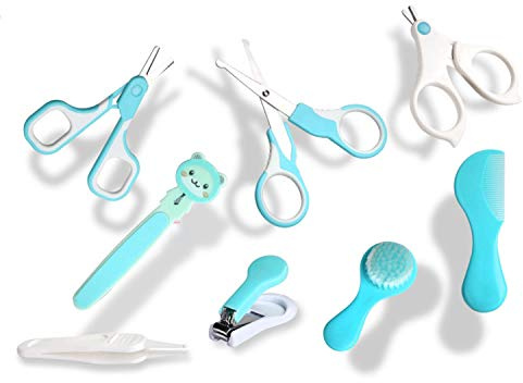 Kit de cuidado de la salud y cuidado del bebé, kits para recién nacidos | Set de artículos esenciales para bebés con 4 cortaúñas para bebés con lima de tijeras y pinzas para cepillo de regalo