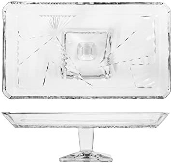 Pasabahce 5798428 Alzata Madlen in Vetro Trasparente Rettangolare, Cm 27.5