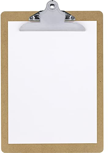 Grafoplás 1550749 Klemmbrett mit Jumbo-Klemme, A4, Holz, abgerundete Kanten