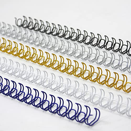 RAYSON Spirali Metalliche per Rilegatura, 7,9 mm, 40 Fogli, 34 Anelli, A4, Multicolore, Confezione da 100