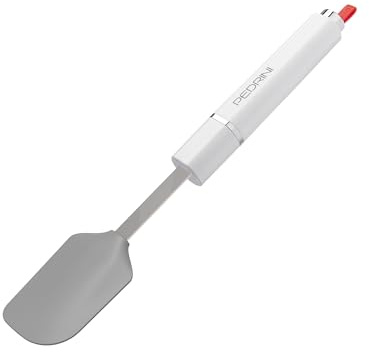 Pedrini grädde tårtskrapa med silikonfunktionsdel, silver/vit