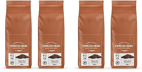 by Amazon - Café en grano Natural Espresso crema, tueste claro,- Certificado Rainforest Alliance, 500 g (Paquete de 4)