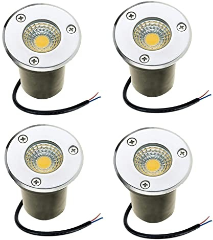 WZYJLyds Spots LED Encastrables Au Sol 3W Spot Exterieur Encastrable IP67 Étanche Éclairage L'extérieur pour Jardin, Extérieur, Terrasse(Warm White Light,220V)